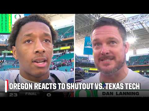 Dan Lanning & Brandon Finney Jr. react to Oregon's SHUTOUT win vs. Texas Tech in the Orange Bowl