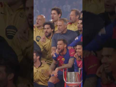 Celebrating the one who inspires us every day. 🥹👏 #fcbarcelona #hansiflick