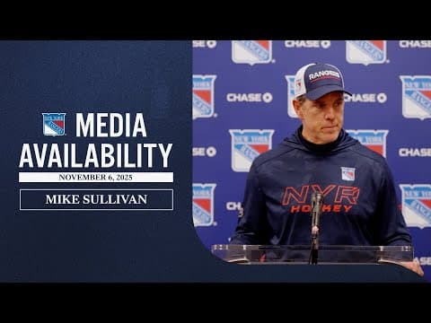 NYR Practice: Mike Sullivan Media Availability | Nov. 6, 2025