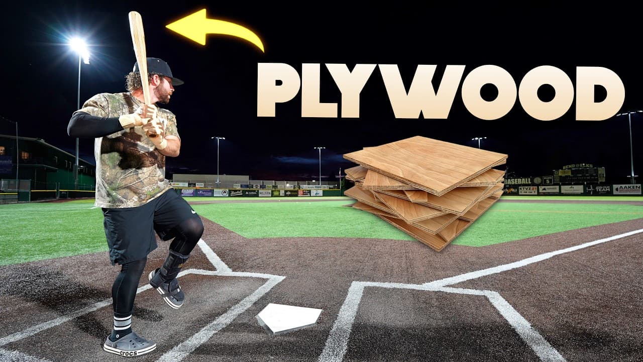 Hitting with a PLYWOOD Baseball Bat... (with bonus review)