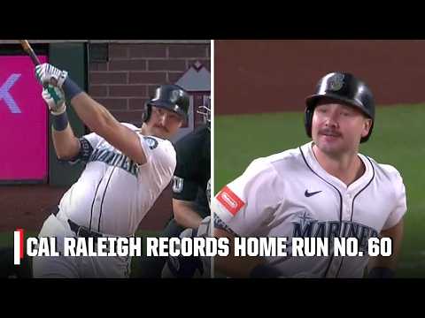 60TH HOME RUN 🤯 Cal Raleigh adds onto his historic season with 2 HRs vs. Rockies | ESPN MLB