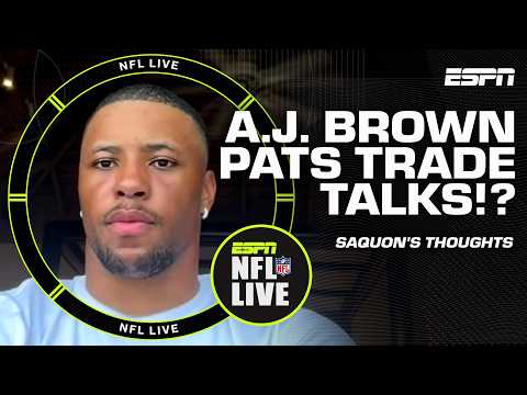 Saquon Barkley confirms A. J. Brown is a 'BIG PATRIOTS FAN' amid trade speculation 👀 | NFL Live