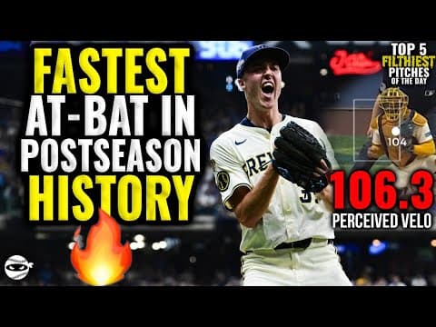 106.3 MPH Perceived Velocity! Jacob Misiorowski with the Fastest At Bat in Postseason History!