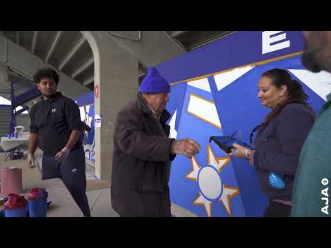 🖼️ 120 ans de l'AJA : la fresque commémorative dans les coursives de la tribune Groupama 🏟️