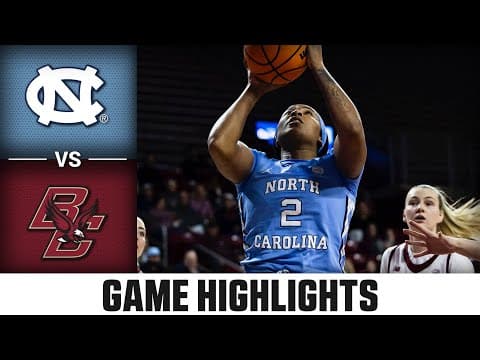 North Carolina vs. Boston College Game Highlights | 2025-26 ACC Women's Basketball