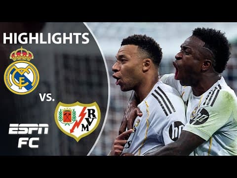 Vini Jr. & Kylian Mbappe BOTH SCORE ⚡️ Real Madrid vs. Rayo Vallecano | LALIGA Highlights | ESPN FC