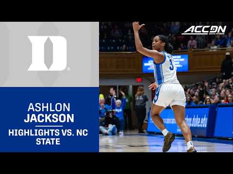 Duke Guard Ashlon Jackson Highlights vs. NC State