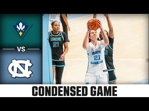UNCW vs North Carolina Condensed Game | 2025-26 ACC Women's Basketball
