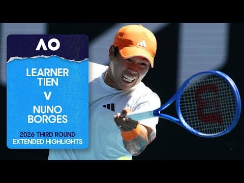 Learner Tien v Nuno Borges Extended Highlights | Australian Open 2026 Third Round