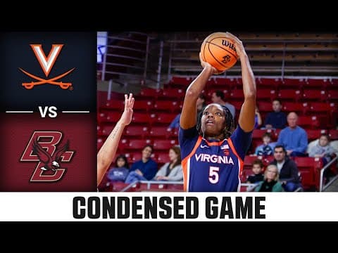 Virginia vs. Boston College Condensed Game| 2025-26 ACC Women's Basketball