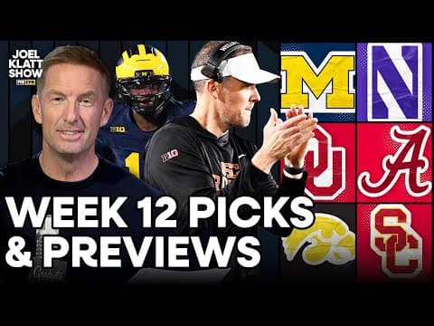 Week 12 College Football Picks: Texas-Georgia, Oklahoma-Alabama, Notre Dame-Pitt, Iowa-USC and more!