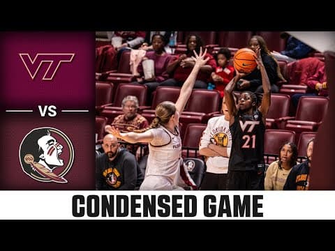 Virginia Tech vs Florida State Condensed Game | 2025-26 ACC Women's Basketball