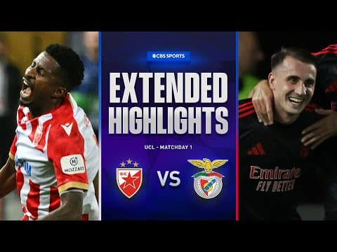 Crvena zvezda vs. Benfica: Extended Highlights | UCL League Phase MD 1 | CBS Sports Golazo