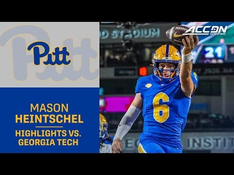 Pitt QB Mason Heintschel Highlights vs. Georgia Tech