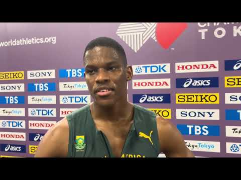 South Africa's Zakithi Nene Says "No can out kick me" After 400m Semis at Tokyo World Championships
