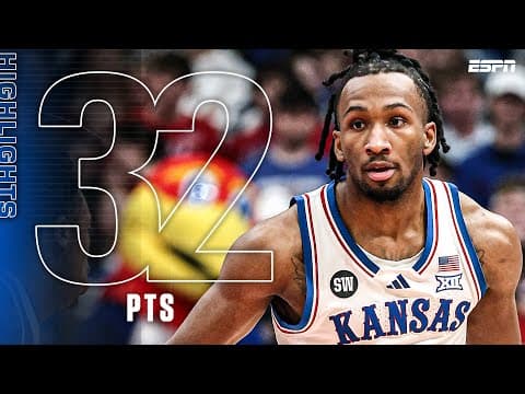 Darryn Peterson HIGHLIGHTS 🎥  CAREER-HIGH 32 PTS in Kansas' overtime win vs. TCU | ESPN CBB
