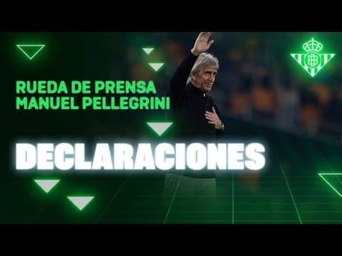 Rueda de prensa de Manuel Pellegrini tras el #RealBetisGetafe 🗣🎙 | Real BETIS Balompié