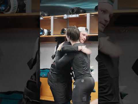 Ty Dellandrea gets the game necklace!  #hockey #nhl #sharks