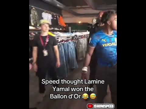 Speed after Lamine Yamal won the Kopa trophy 😂 (via @IShowSpeed)