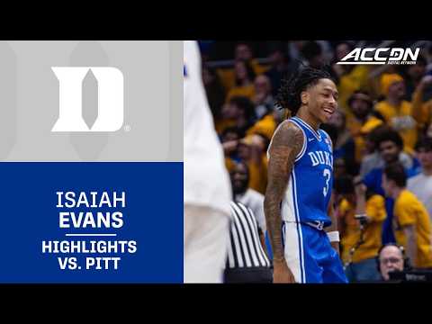 Duke's Isaiah Evans Highlights vs. Pitt