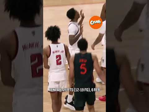 Malik Reneau carried the load in Raleigh 💪#miami #collegebasketball #accbasketball #basketball