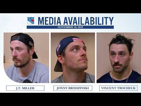 NYR at VGK: J.T. Miller, J. Brodzinski & V. Trocheck Postgame Media Availability | Nov. 18, 2025