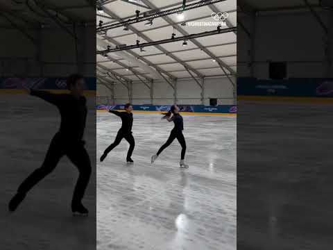 Their last practice on Olympic ice 🥹 #MilanFigureSkating