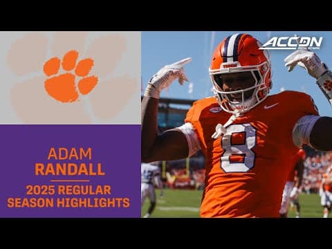 Adam Randall 2025 Regular Season Highlights | Clemson Running Back