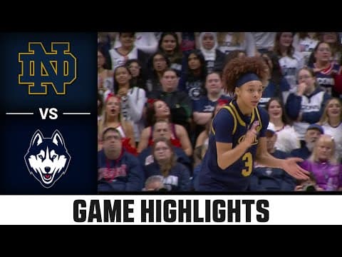 Notre Dame vs. UConn Highlights | 2025-26 ACC Women's Basketball