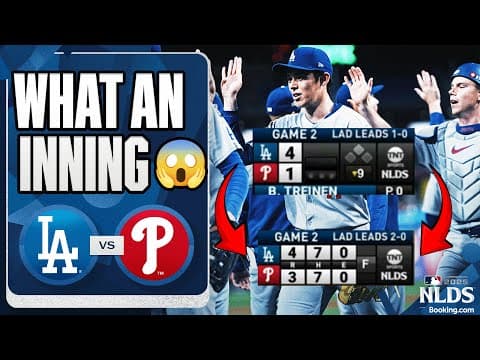 SUSPENSEFUL 9TH 🍿 Dodgers end Phillies rally, take 2-0 lead in NLDS (Freddie Freeman comes up BIG)