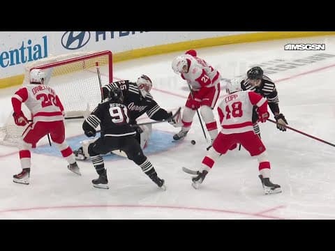 James van Riemsdyk scores a powerplay goal against the New Jersey Devils