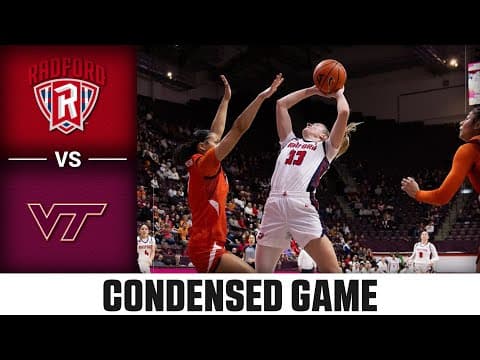 Radford vs. Virginia Tech Condensed Game | 2025-26 ACC Women’s Basketball