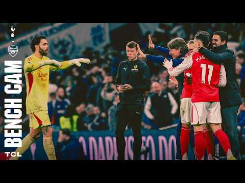 ARTETA REACTS TO BIG NLD WIN 🤩 | BENCH CAM | Tottenham Hotspur v Arsenal (1-4) | Premier League