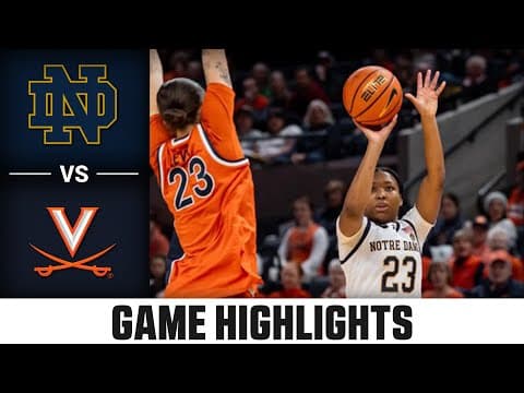 Notre Dame vs. Virginia Highlights | 2025-26 ACC Women's Basketball