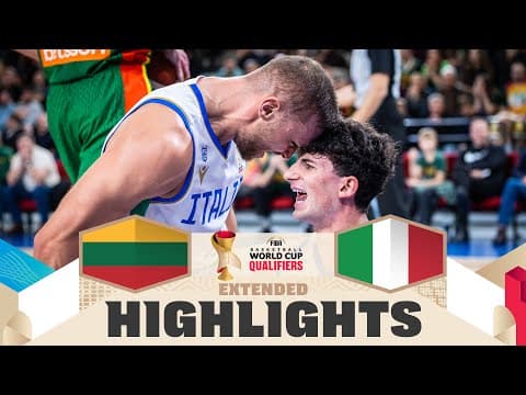 Lithuania 🇱🇹 v Italy 🇮🇹 | Extended Highlights | FIBA Basketball World Cup 2027 European Qualifiers