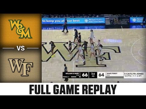 William & Mary vs. Wake Forest Full Game Replay | 2025-26 ACC Women's Basketball
