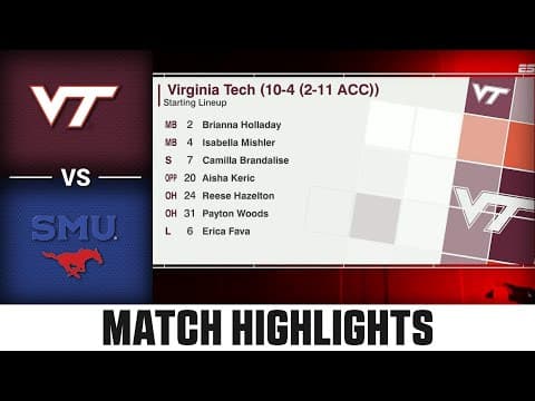 Virginia Tech vs. SMU Match Highlights | 2025 ACC Volleyball