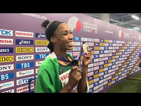 Thea Lafond Reacts to Triple Silver Medal After CLUTCH 6th Round Jump at Tokyo World Championships