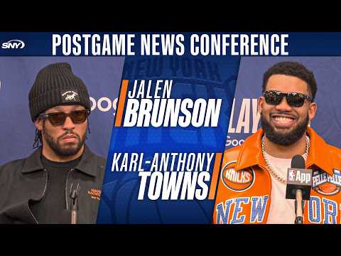 Jalen Brunson and Karl-Anthony Towns comment on New York's hard-fought Game 1 win over Atlanta