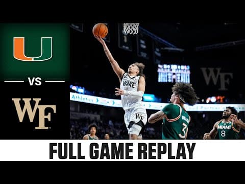 Miami vs. Wake Forest Full Game Replay | 2025-26 ACC Men's Basketball
