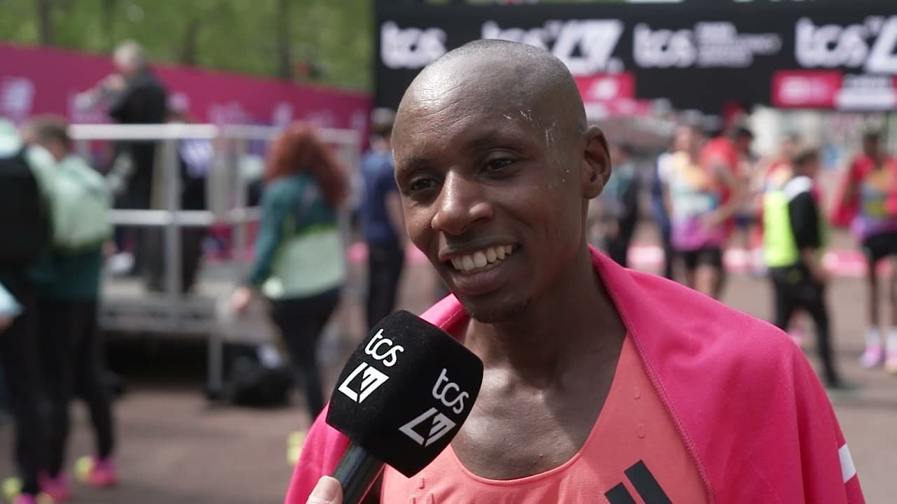 Sabastian Sawe speaks after stunning 1:59:30 world record at 2026 London Marathon