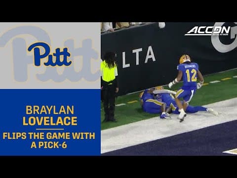 Pitt's Braylan Lovelace Flips The Game With A 100-YD Pick-6