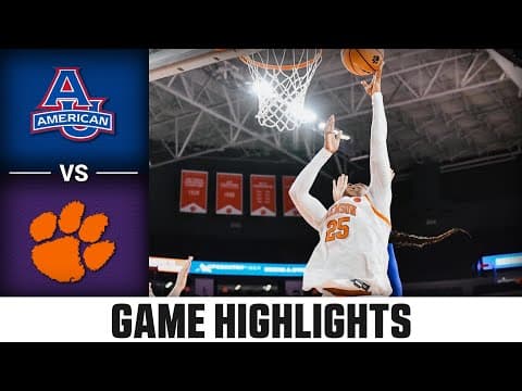 American University vs. Clemson Game Highlights | 2025 ACC Women's Basketball