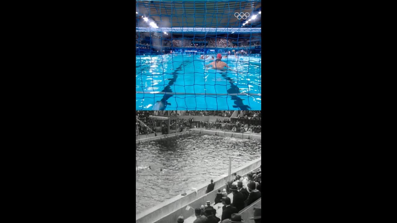Olympic water polo in Paris... 100 years apart! 🤽‍♂️