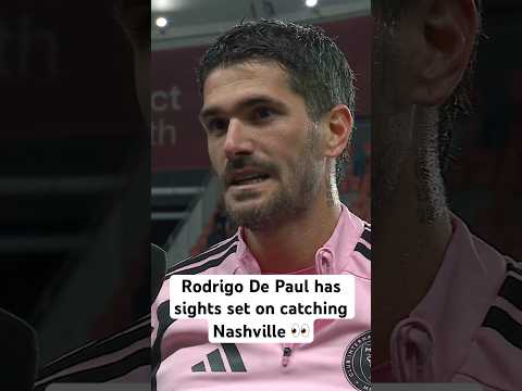 Rodrigo De Paul shows love to Luis Suarez after a big Inter Miami win 🎙️