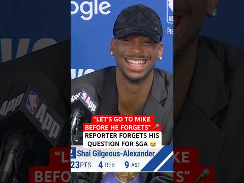 Funny moment when reporter forgets a question for SGA 😂