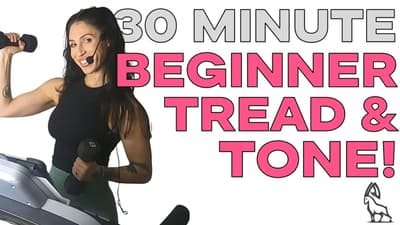 Samantha Banwer's Beginner Tread & Tone 🔥 Treadmill + Dumbbell Intervals with Coach Rachael