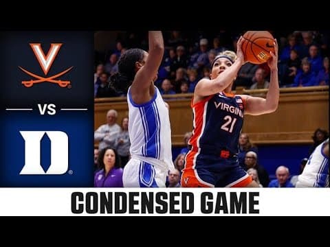Virginia vs. Duke Condensed Game | 2025-26 ACC Women's Basketball