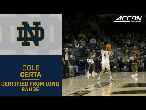 Notre Dame's Cole Certa Is Certified From Downtown