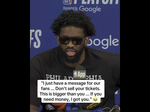 Embiid making sure Sixers fans show out vs. the Knicks 💪